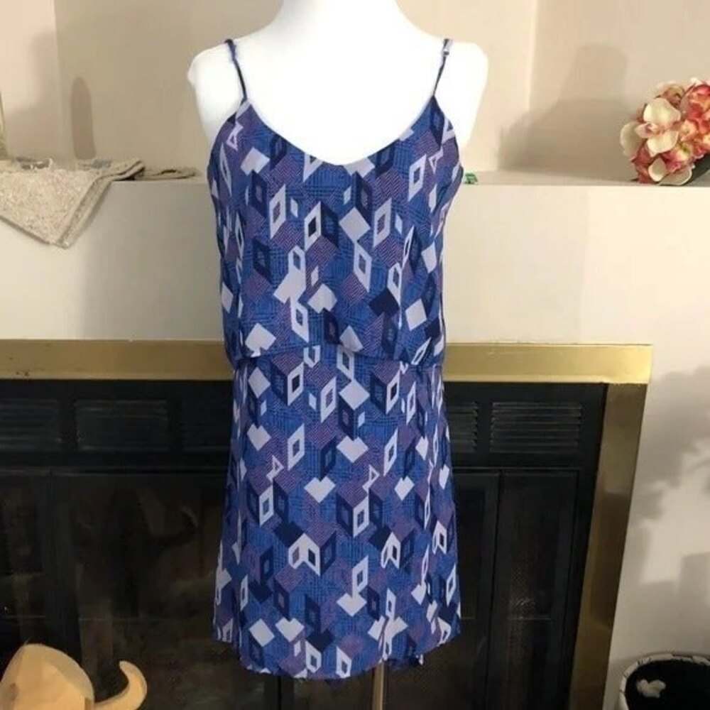 One Clothing sz S Sheer Summer Geometric Print Dress